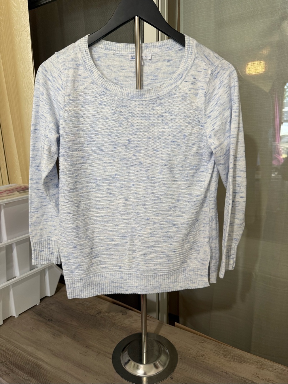 Talbots Light Blue Marled Crewneck Sweater